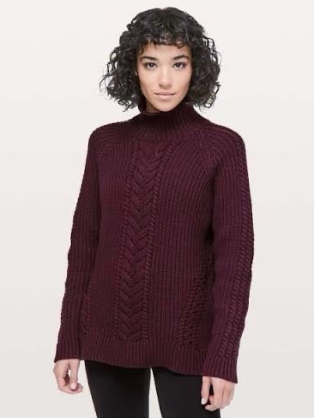 Lululemon Size 4 Bring The Cozy Turtleneck Sweater Dark Adobe Burgundy